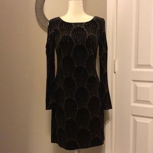 Eliza J Black Velvet Cold Shoulder Evening Dress